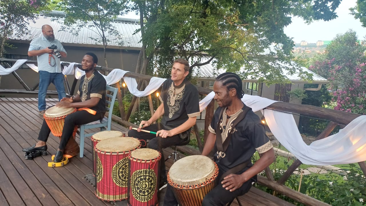 DrumSound Events team building experience with a group of participants